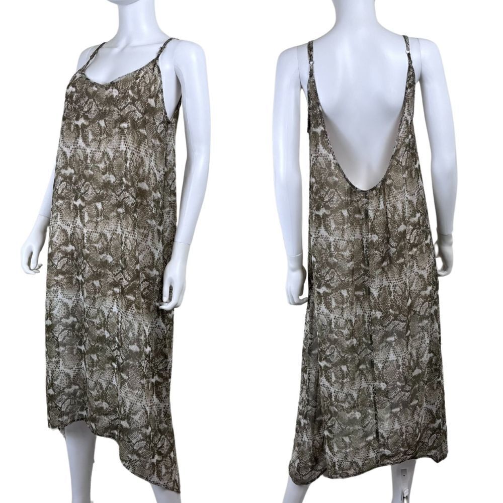 Show Me Your MuMu Hey You Back Women Size M Snake Print Pullover Midi Slip Dress